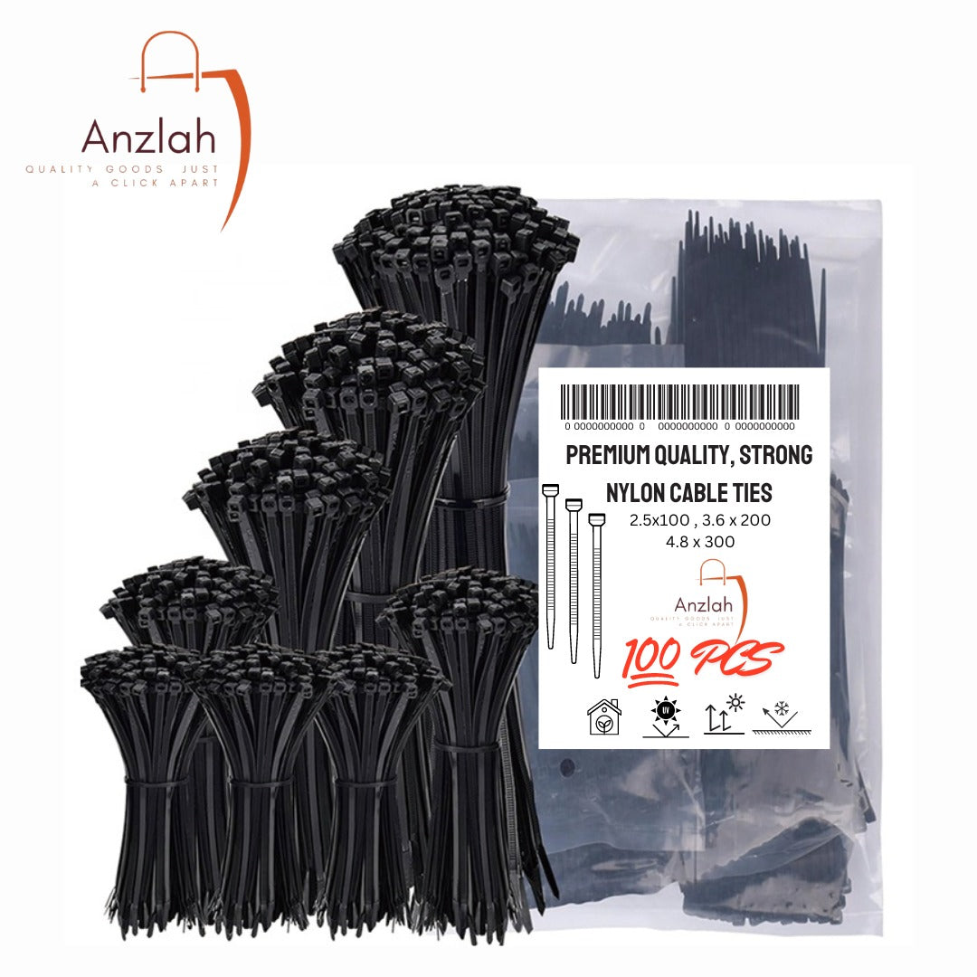 Heavy Duty Cable Ties - 100 Pack