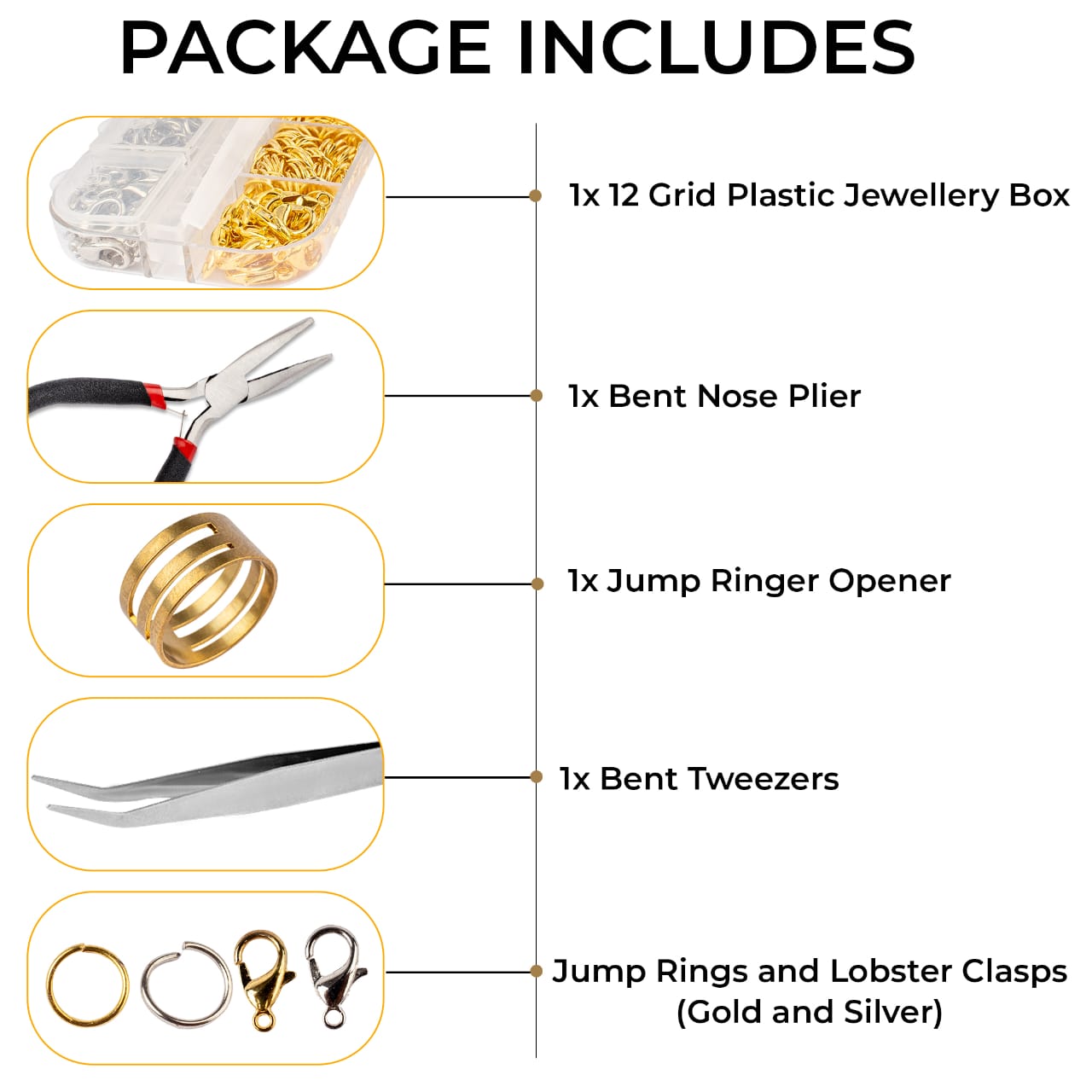 Anzlah Open Jump Rings and Lobster Clasps Jewellery Fixing Kit